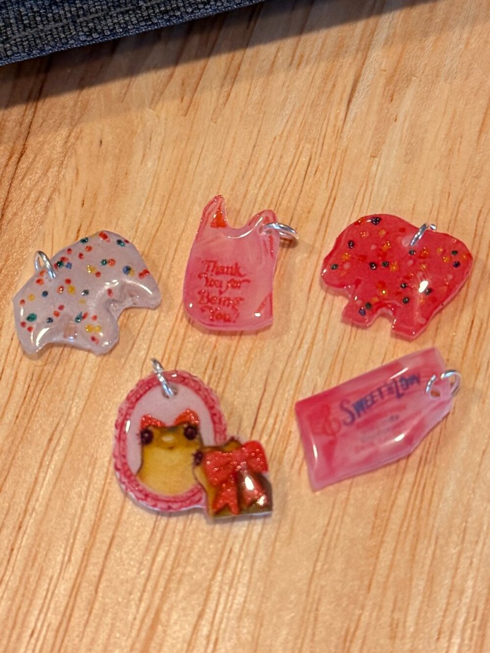 Y2k Kawaii Mini Charms — Animal Crackers, Frog, Sweet’N Low & Pink Bag
